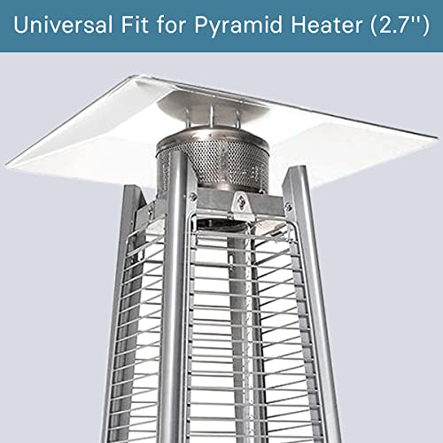 Kisworm Heat Reflector Shield for Glass Tube Heater, 4-Sided Pyramid Patio Heater Replacement Top - Hole Distance 2 3/4 Inches - Image 3