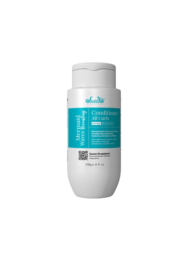 Sweet Professional Mermaid Waves Revealing Conditioner All Curls 230g – Curl Defining, Frizz Control, Deep Hydration for Wavy & Curly Hair