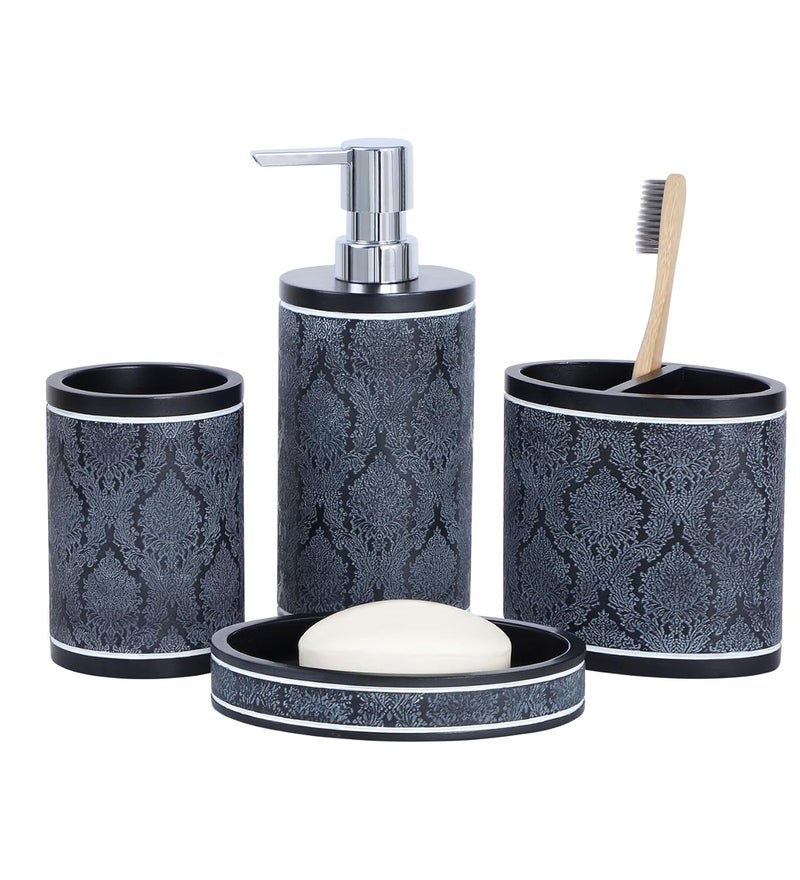 Obsessions Obsessions Polyresin 4 Pcs Bathroom Set_Charcoal  - Image 2