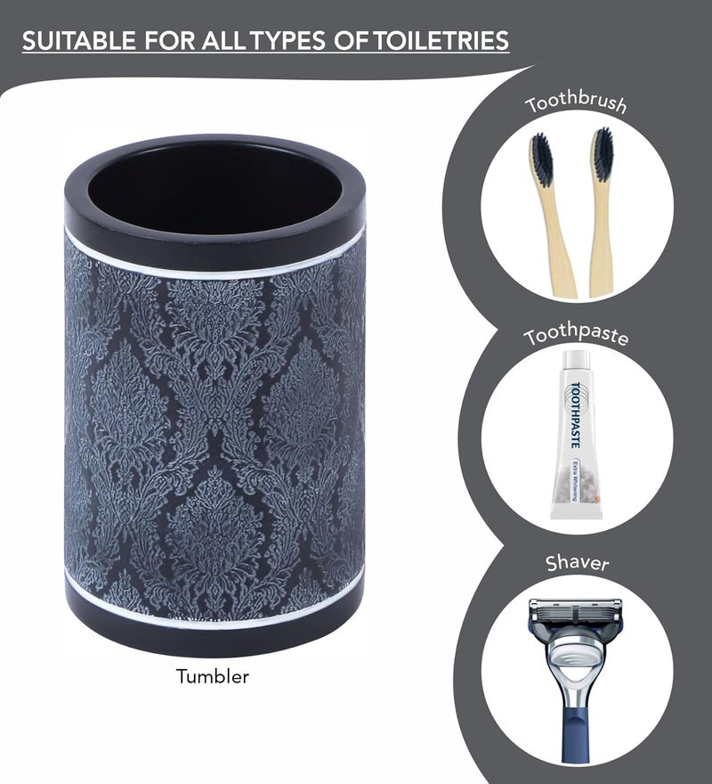 Obsessions Obsessions Polyresin 4 Pcs Bathroom Set_Charcoal  - Image 5