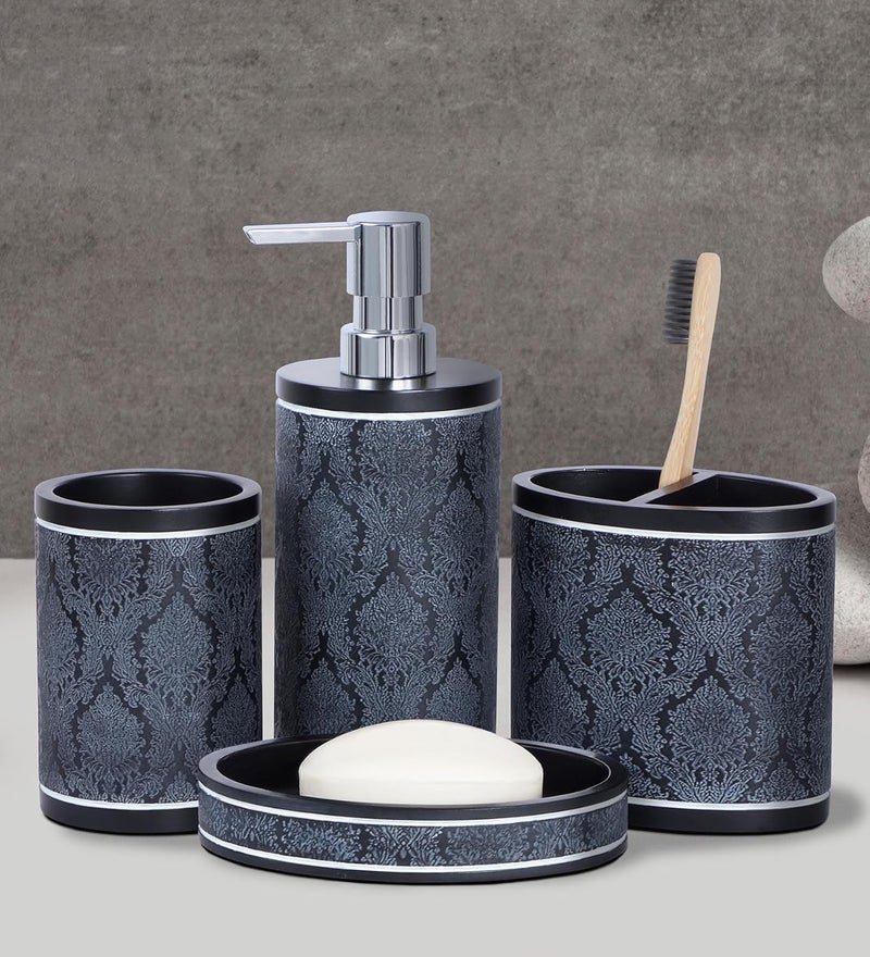 Obsessions Obsessions Polyresin 4 Pcs Bathroom Set_Charcoal  - Image 1