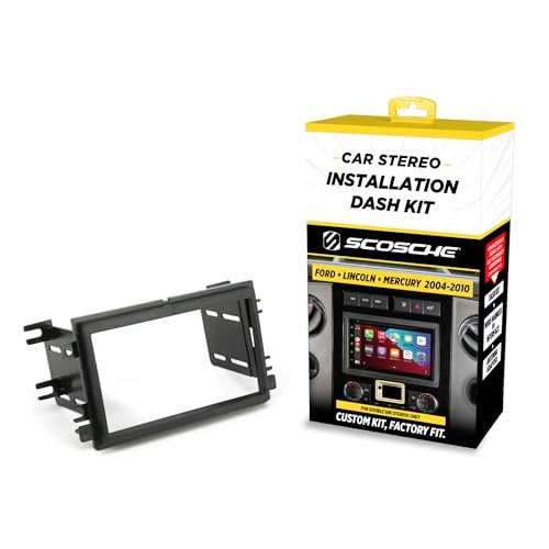 Scosche FD1426B Double DIN Radio Install Dash Kit Compatible with Select 200410 Ford Lincoln and Mercury Vehicles Aftermarket Car Stereo Installation Kit See Guide in Images to Verify Vehicle - Image 1