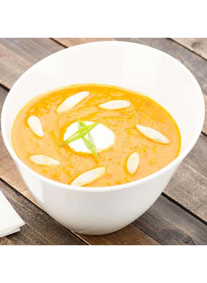 Restaurantware Voga 60 Ounce Square Bowls, 2 Deep Serving Plates - Top Rack Dishwashable, Curved Rim, White Melamine Salad Bowls, Serve Hot And Cold Foods, For Parties Or Events - Image 3