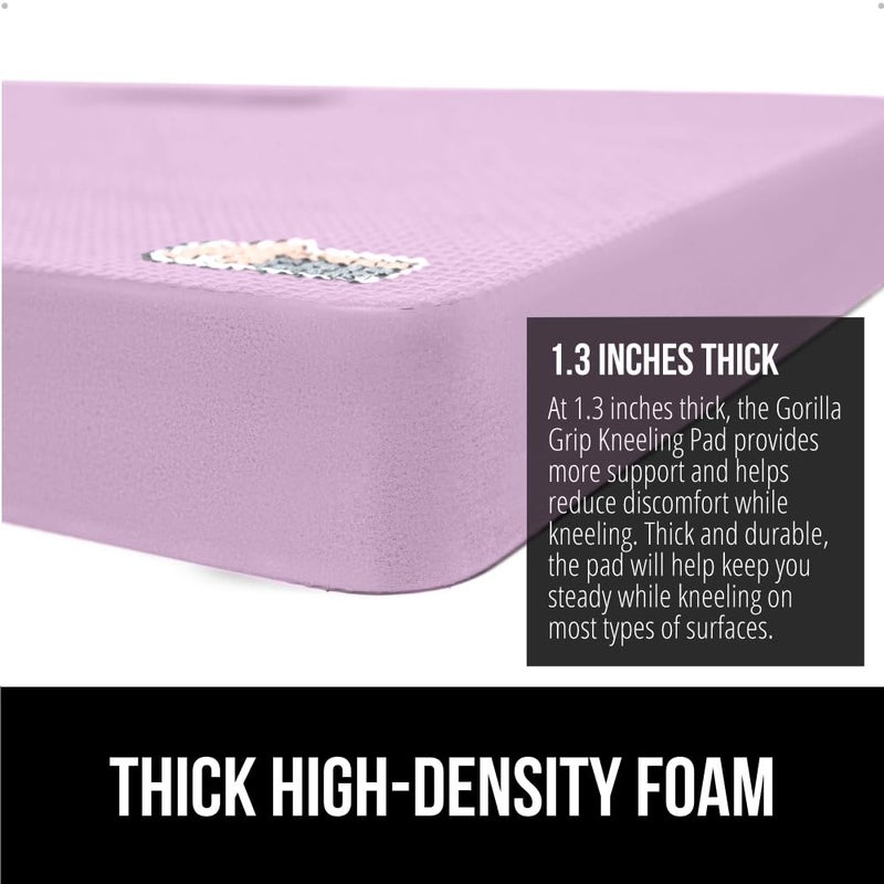 GORILLA GRIP Extra Thick Patent Pending Supportive Foam Kneeling Pad, 2 PK, Large Cushion Knee Pads for Gardening, Baby Bath, Dirt and Water Resistant, Workout and Garden Supplies, 17.5x11 Purple - Image 3