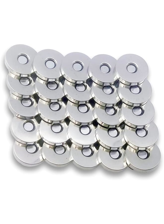 50 Sets Silver Color,Magnetic Button Clasp Snaps 14mm, for Purse Magnetic Clasp for Bag Closure Magnetic snap Button Replacement Set. Great for Sewing, Craft, Purses, Bags, Clothes, Leather - Image 1