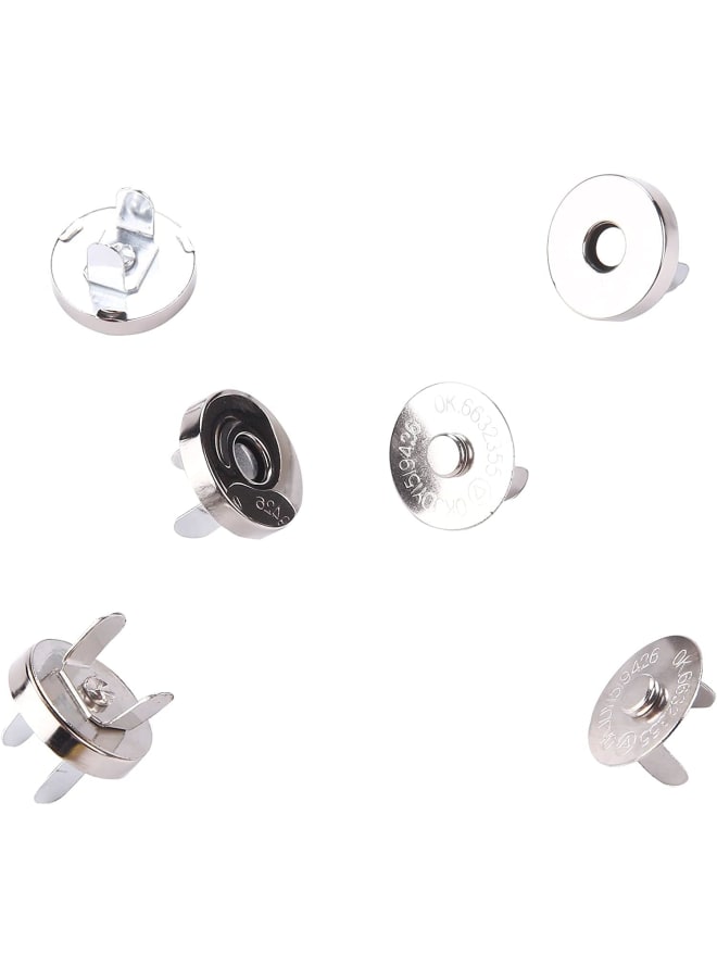 50 Sets Silver Color,Magnetic Button Clasp Snaps 14mm, for Purse Magnetic Clasp for Bag Closure Magnetic snap Button Replacement Set. Great for Sewing, Craft, Purses, Bags, Clothes, Leather - Image 5