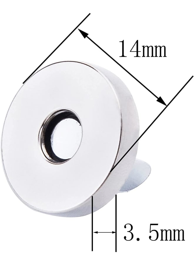 50 Sets Silver Color,Magnetic Button Clasp Snaps 14mm, for Purse Magnetic Clasp for Bag Closure Magnetic snap Button Replacement Set. Great for Sewing, Craft, Purses, Bags, Clothes, Leather - Image 2