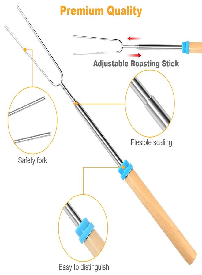 VOPTON 5 Pcs Marshmallow Roasting Sticks for Fire Pit Long 32Inch, Smores Sticks Skewers, Smores Kit for Fire Pit, Premium Telescoping Hot Dog Roasting Sticks for Campfire Accessories Outside Camping - Image 3