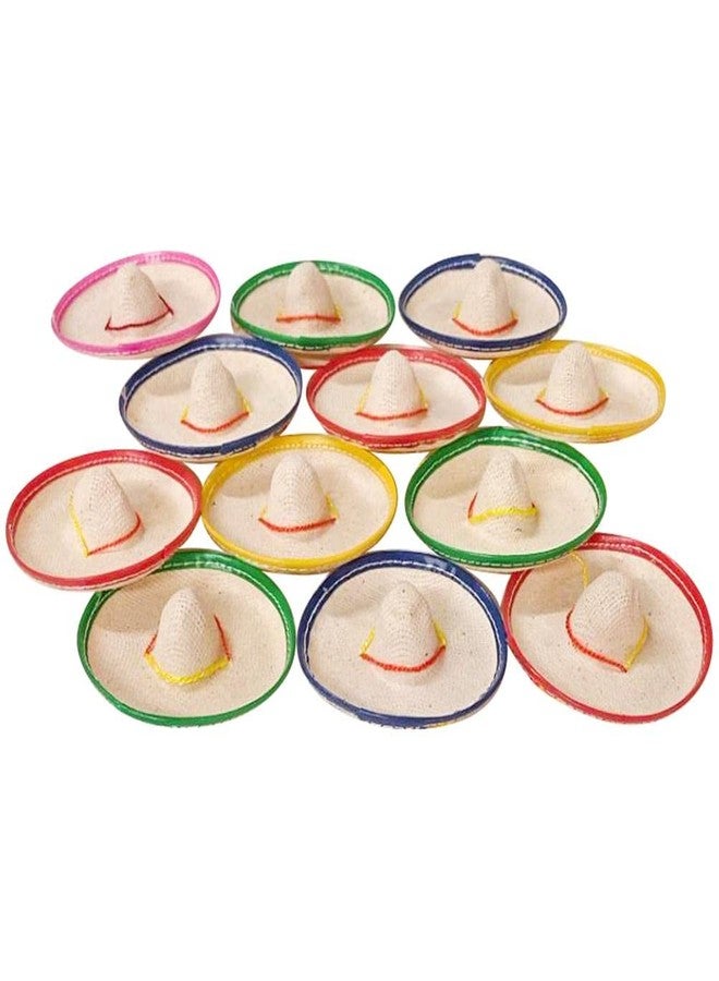 More Fiesta 12 Mini Sombrero, 3 Inches Wide Mini Hats for Cinco De Mayo Party for Bottles (12) - Image 1