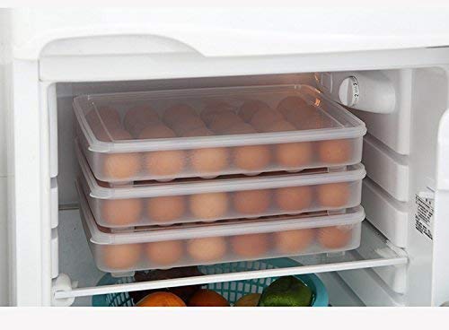IKTU 30 Eggs Dispenser Holder Storage Container Box Large 2.5 Dozen Capacity Plastic with Lid (31.5 x 23 x 4.5 cm, Clear) - Image 5