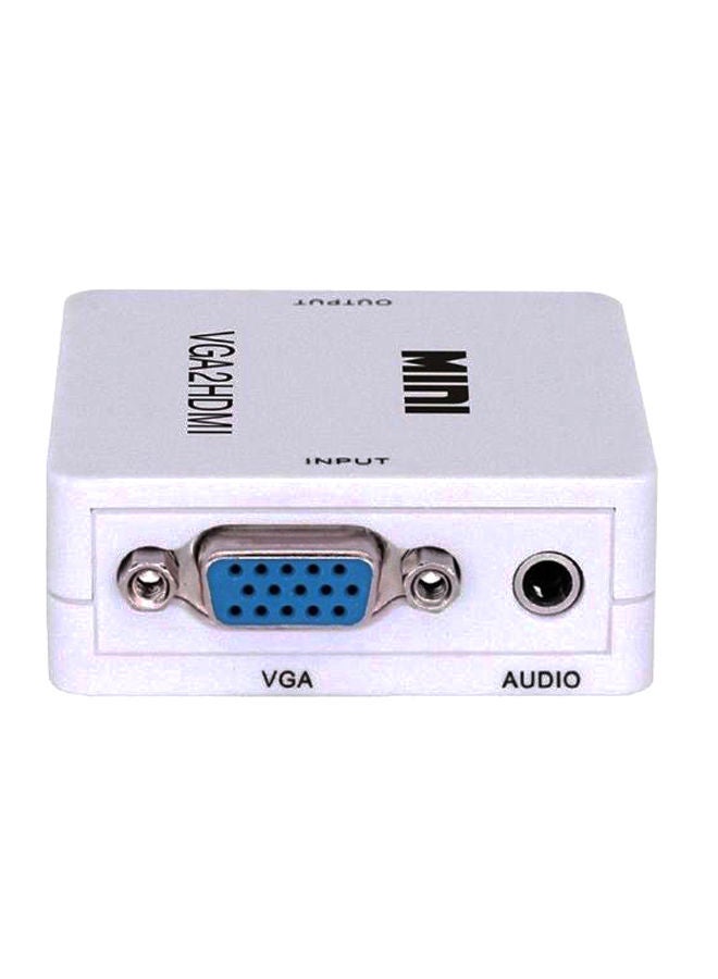 NIBEMINENT VGA To HDMI Video Cable Converter Adapter White