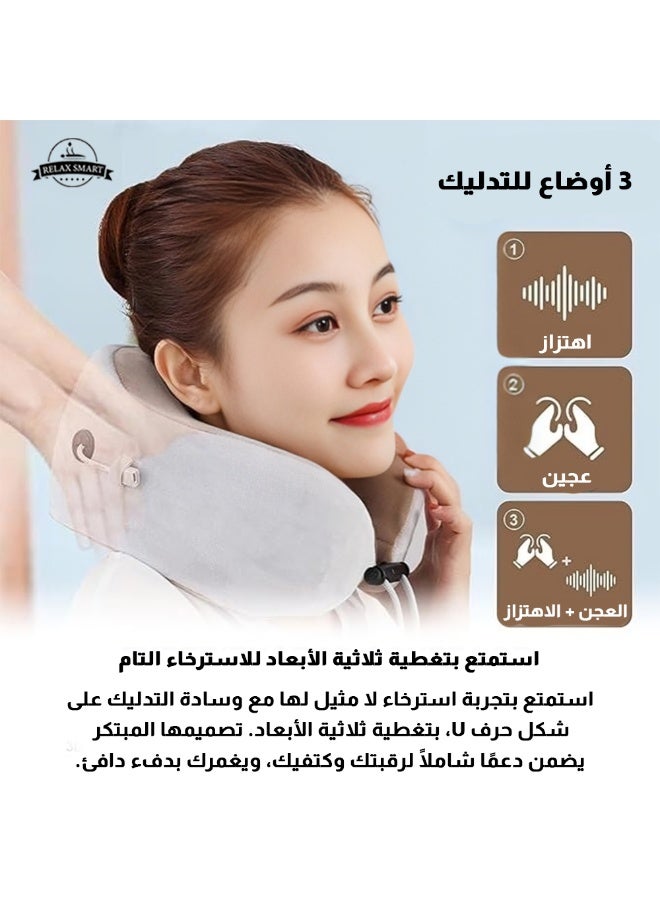 ريلاكس سمارت جهاز تدليك الرقبة والكتف والظهر القابل لإعادة الشحن - جهاز تدليك شياتسو كهربائي عميق للأنسجة مع حرارة لتخفيف الألم واسترخاء العضلات - Image 5