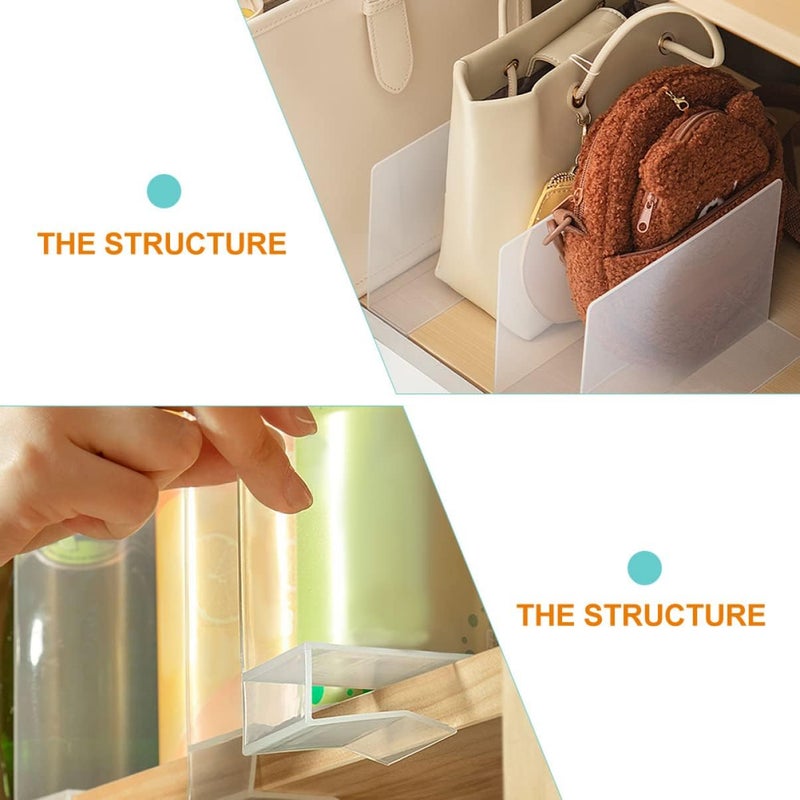 Tool for Functional Vertical Storage Clear Pp Organizer Purses Desktop Plastic Clothes Dividers Multi-use Bookshelves Multi- Household Shelf Divider Wardrobe Book Cabinets - Image 3