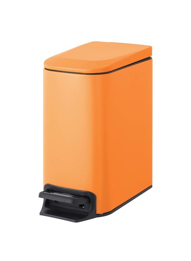 Cesun Small Bathroom Trash Can with Lid Soft Close, Step Pedal, 6 Liter / 1.6 Gallon Stainless Steel Garbage Can with Removable Inner Bucket, Anti-Fingerprint Finish (Matt Orange) - Image 1