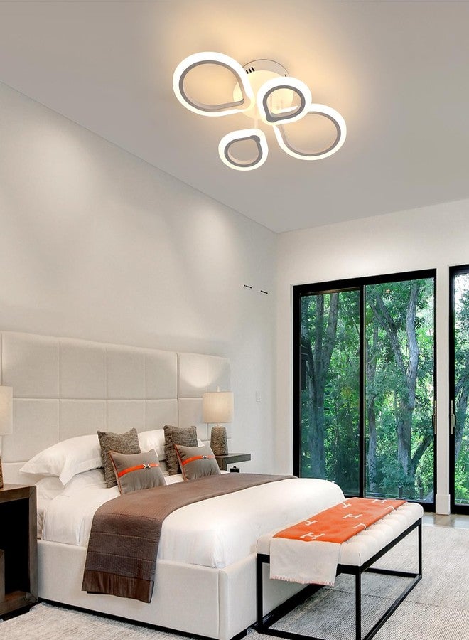 Goeco Modern Ceiling Light, 3 Color Modes 3000K/4500K/6000K LED Flush Mount Ceiling Light, White 4 Rings Acrylic Close to Ceiling Light Fixture for Living Room, Dining Room, Kitchen, Bedroom - Image 4