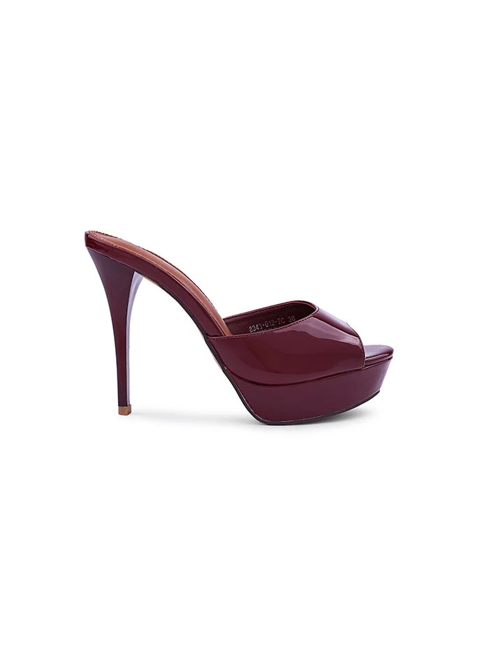 Patent Platform Mule Heels