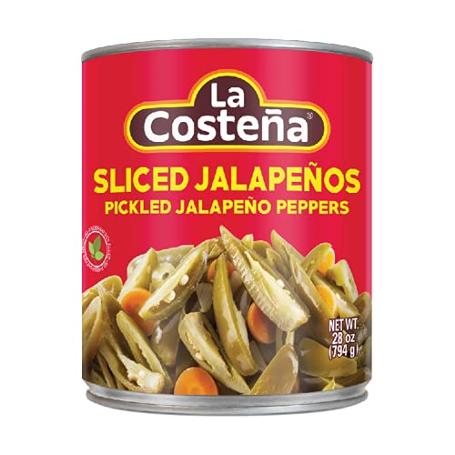La Costeña Sliced Jalapeno Peppers - Pickled Jalapenos - Jalapeno Pepper - Hot Peppers for Mexican Food, Guacamole, Spicy Nacho & Taco Toppings, Enchiladas & Salsa - 28oz, 1 Pack Canned Jalapenos - Image 1