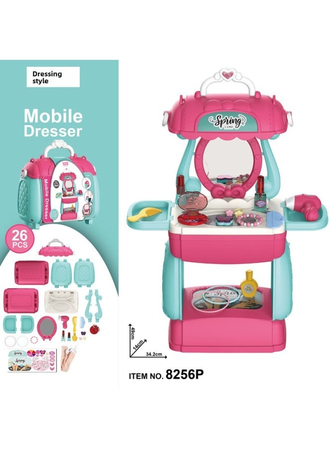 Children's Simulation Kitchen Tableware Suit Dressing Tools Supermarket Play House Crossbody Handbag Doctor Toy-Color:8256p Dressing Bag 0.6kg  - Image 3