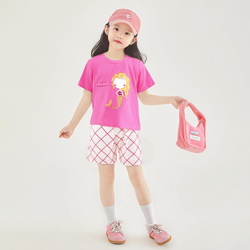 Children's Short Sleeve Set Cotton Girls New Summer Wear Boys T-shirt Shorts Baby Korean Half Sleeve Children's Wear Wholesale - Image 2