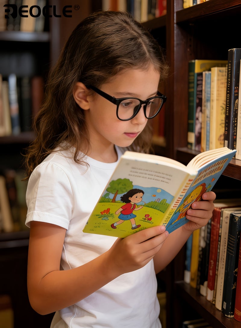 ريوكل نظارات زرقاء الضوء للأطفال بتصميم بحجم صغير وعدسات غير طبية، نظارات كمبيوتر بأسلوب مزخرف لحماية الشاشة للأولاد والبنات - Image 5