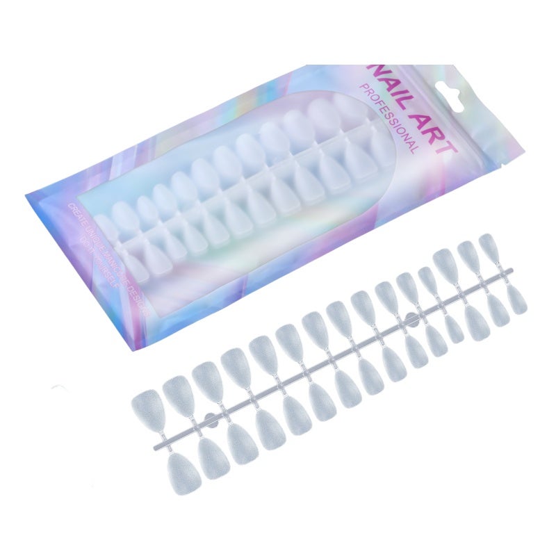 Ballet Nail Tips 04 Transparent - No-Carving Time-Saving Full Frosted Texture Stable Adhesion for Nail Art Enthusiasts at Home Or Salon - Image 1
