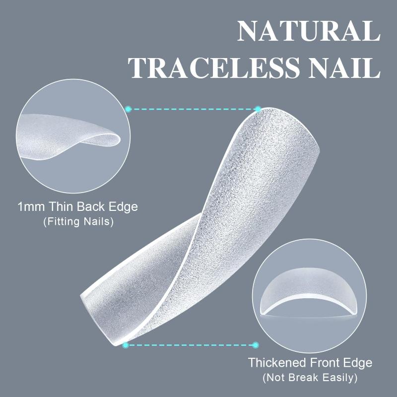 Ballet Nail Tips 04 Transparent - No-Carving Time-Saving Full Frosted Texture Stable Adhesion for Nail Art Enthusiasts at Home Or Salon - Image 3