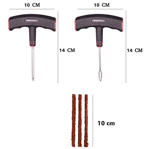 TIREWELL TW-5012 6-in-1 Universal Tubeless Tire Puncture Repair Kit with Storage Box Emergency Flat Tire Repair Patch Tool Box for Car Bike SUV & Motorcycle - Image 2