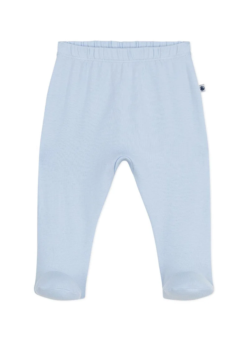 Petit Bateau Newborn babies' plain cotton trousers with feet