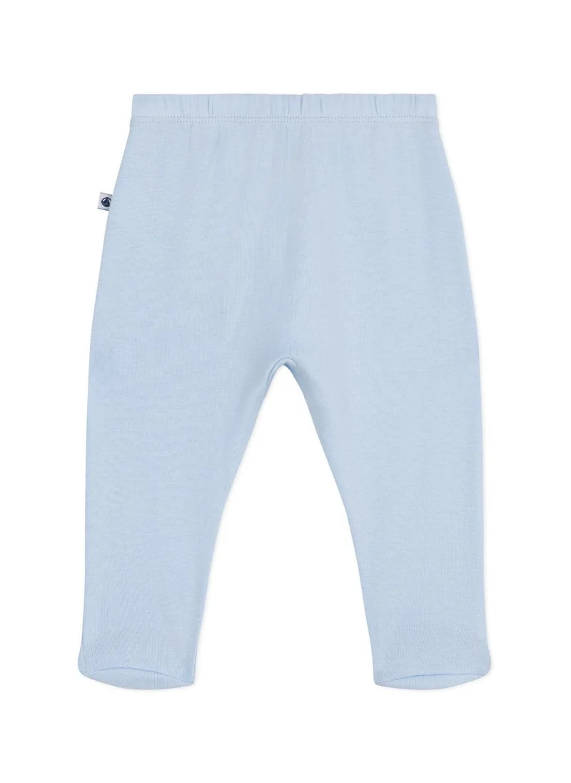 Petit Bateau Newborn babies' plain cotton trousers with feet