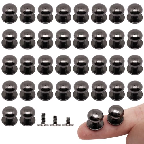 BUXIMN Mini Drawer Pulls, Small Knobs for Jewelry Box, Metal Round Mini Knobs Handles Diameter 0.37inch for Jewelry Case, Wood Case, Drawer, Cabinets, Closet, Cupboard (36pcs, Black) - Image 1