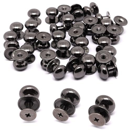 BUXIMN Mini Drawer Pulls, Small Knobs for Jewelry Box, Metal Round Mini Knobs Handles Diameter 0.37inch for Jewelry Case, Wood Case, Drawer, Cabinets, Closet, Cupboard (36pcs, Black) - Image 3