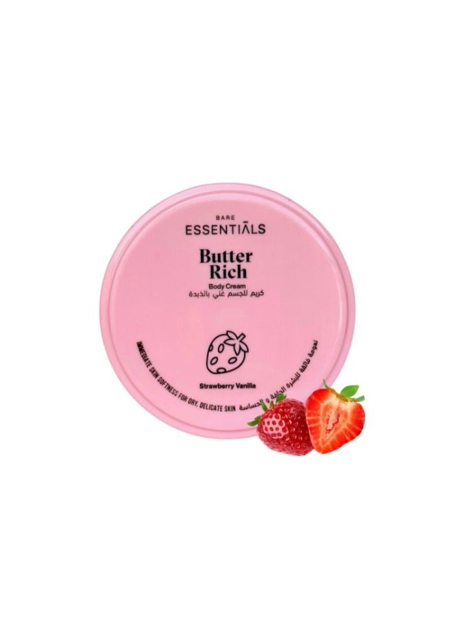 Butter Rich Body Cream  with Strawberry Vanilla