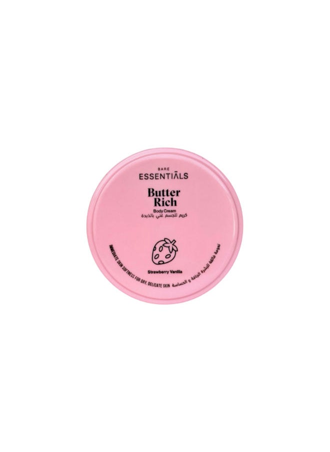 ESSENTIALS Butter Rich Body Cream  with Strawberry Vanilla 
