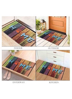Generic 40*60cm Home Rainbow Series Entrance Door Mat Porch Dust-proof Wear-resistant Floor Mat Home Entrance Stepping Mat Dog Paw Print (HOME-2)  - Image 2