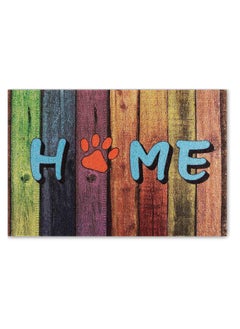 Generic 40*60cm Home Rainbow Series Entrance Door Mat Porch Dust-proof Wear-resistant Floor Mat Home Entrance Stepping Mat Dog Paw Print (HOME-2)  - Image 1