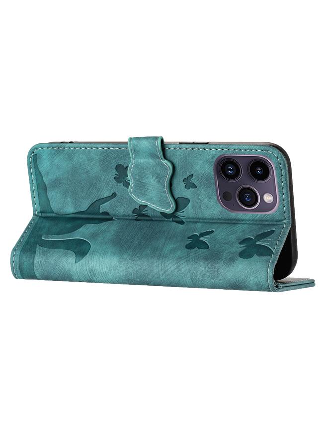 S-TOP Case For iPhone 12 Pro Max Butterfly Cat Embossing Flip Leather Phone Case - Image 5