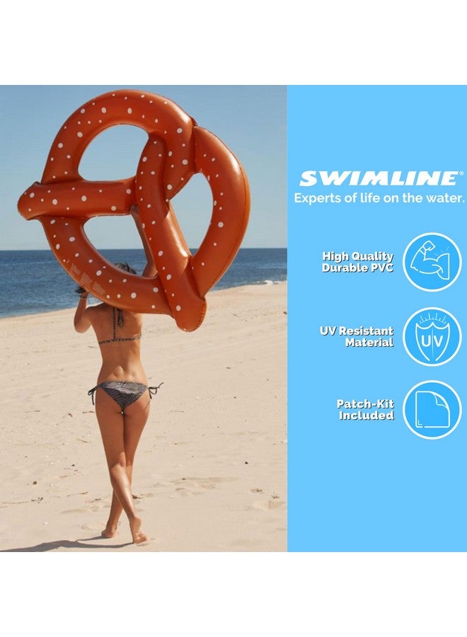 سويم لاين مقعد سباحة عائم قابل للنفخ على شكل بريتزل عملاق من سويم لاين، عبوة من قطعة واحدة - Image 4