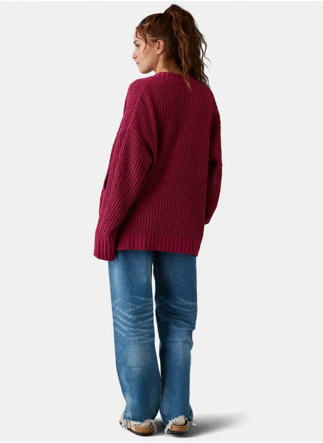 American Eagle AE Open Chenille Cardigan