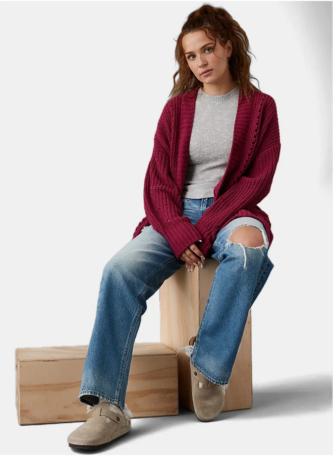 American Eagle AE Open Chenille Cardigan