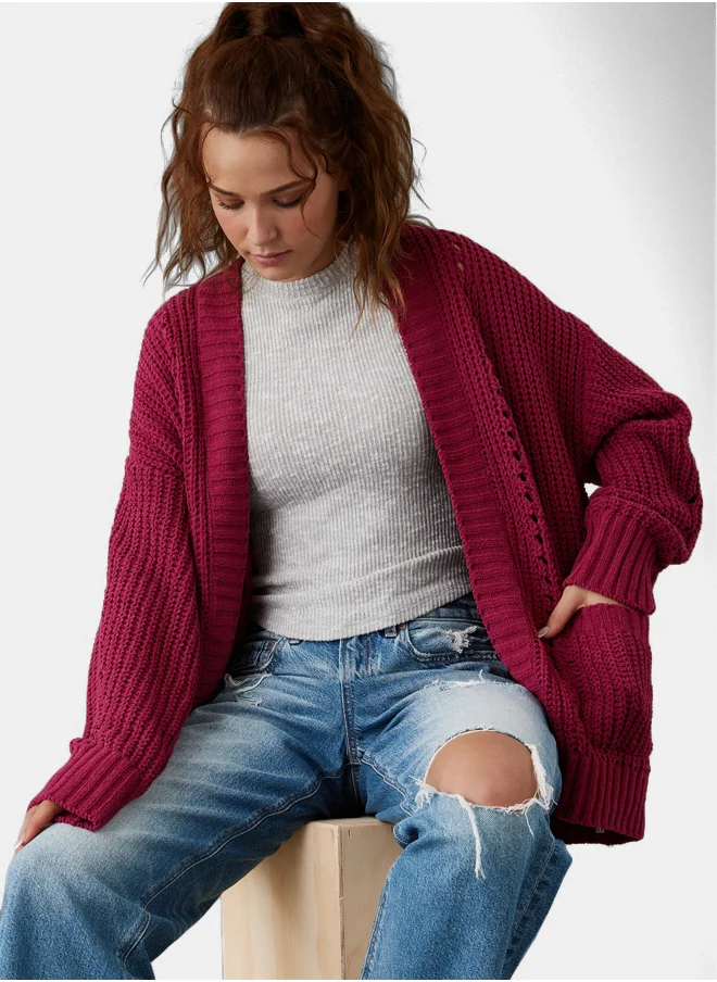 American Eagle AE Open Chenille Cardigan