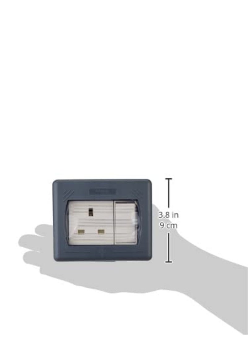 Schneider Gwp3010 Exclusive Weatherproof Double Pole Switched Socket (13 A, 230Vac, 1 Gang, Grey) - Image 4