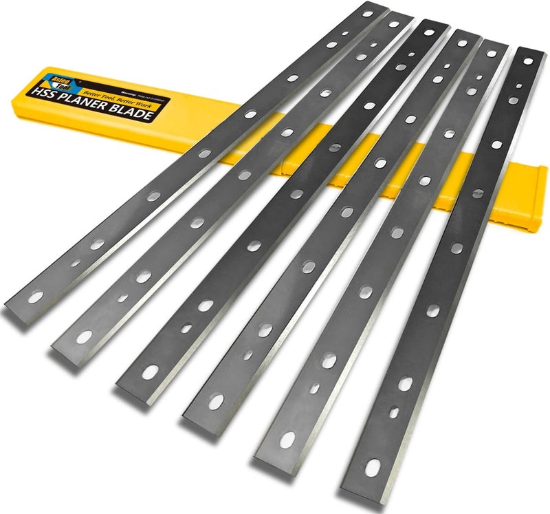 Asieg Tool DW734 Planer Blades Knives for DeWalt DW734 7342 Thickness Planers with 12.5 inch HSS Replacement Heat Treated Double edge 2 Set (6 pcs) - Image 1
