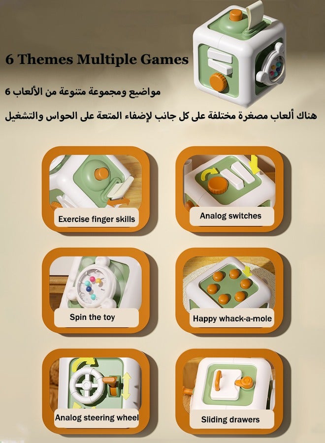 عام كرة روبيك المشغولة مونتيسوري للتعليم المبكر تدريب ذكاء الأطفال صندوق مشغول سداسي الأوجه مناسب للرضع من عمر 6 إلى 24 شهراً - Image 3