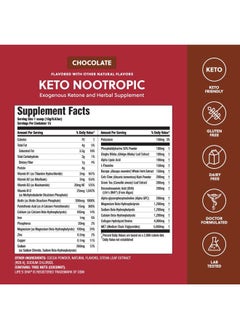 Perfect Keto Nootropic Brain Support, Caffeine Free Focus and Energy Supplement with Alpha Lipoic Acid, L Theanine, Ginkgo Biloba, Alpha GPC, MCT's, Collagen, Ketones, Chocolate Drink Mix, 15 Servings  - Image 2