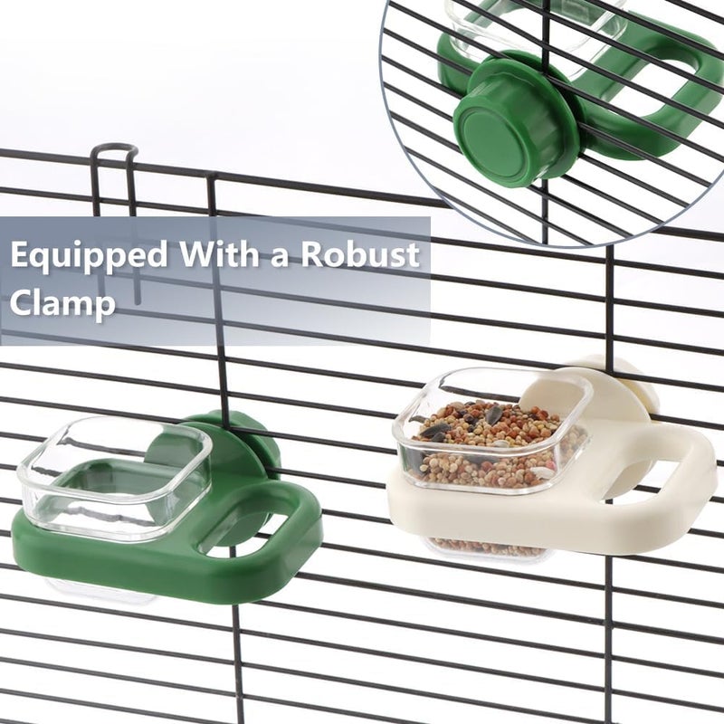 KASTWAVE Multi-market varied design options 3 Pack Bird Cage Feeders with Perch, Portable Plastic Feeding Dish Bowls for Parakeets, Budgies, Cockatiels, Lovebirds, and Small Birds, Detachable Bird Food and Water Feeder Cups (Square) Home & professional compatible - Image 2