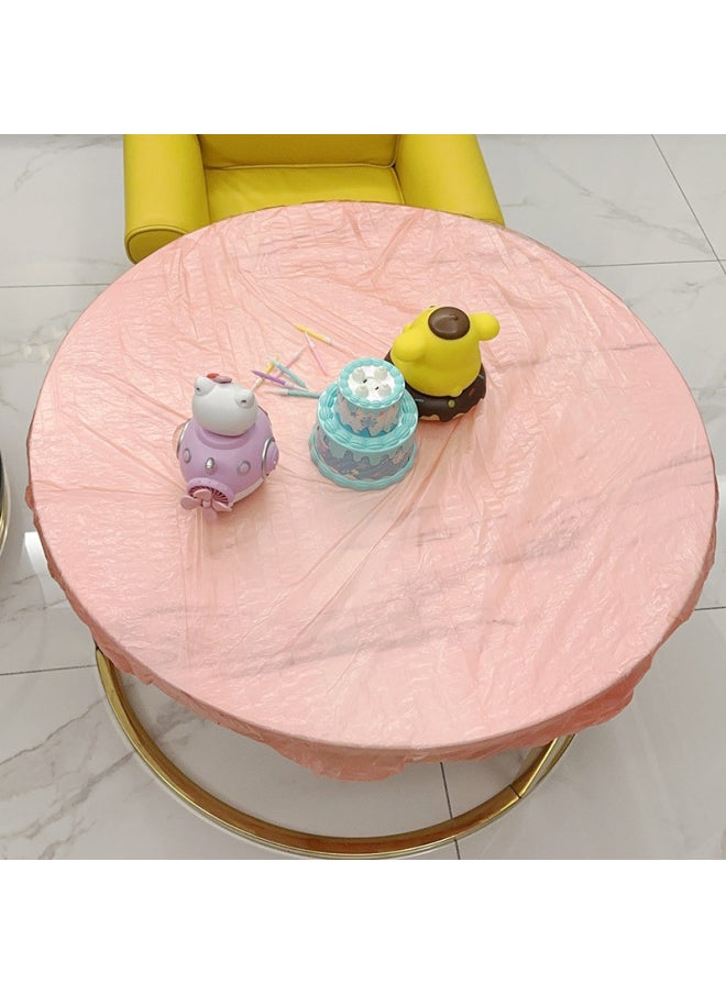 Generic - Disposable Drawstring Tablecloth Elastic Mouth Table Cover Thickened Transparent Tablecloth Waterproof Oil-proof Disposable Tablecloth Drawstring-Color:Transparent Natural Color (10 PCs/bag)-Specifications:Applicable Round Table Diameter 2 M/square Table Length Widened ≤ 2.9 M - Image 1