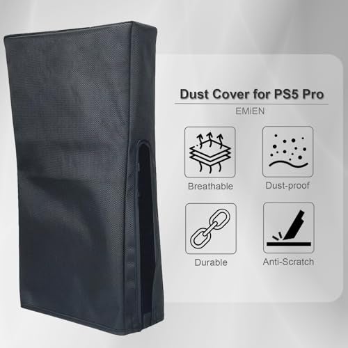 EMiEN Dust Cover for PS5 Pro Console. EMiEN Oxford Fabric Anti-Scratch Waterproof Dust Guard with Back Cable Port Compatible with Sony PlayStation 5 Pro Digital & Disk Version - Image 2
