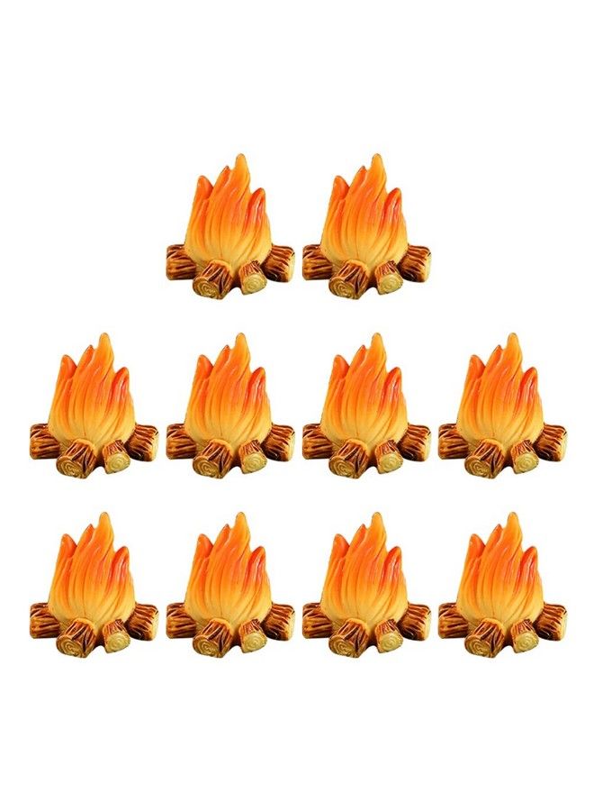 Toyvian 10Pcs Miniature Campfire Dollhouse Fire Ornament Decor Model Fire Model Handicraft Fake Fire Kids Pretend Toy Resin Bonfire Model Miniature Decoration - Image 1