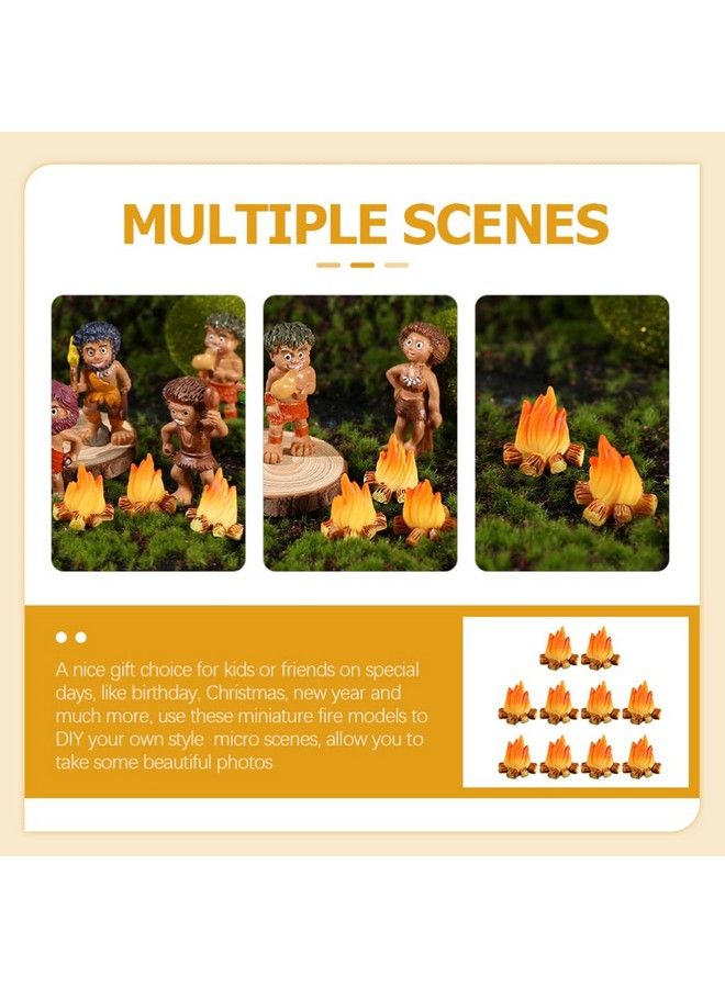 Toyvian 10Pcs Miniature Campfire Dollhouse Fire Ornament Decor Model Fire Model Handicraft Fake Fire Kids Pretend Toy Resin Bonfire Model Miniature Decoration - Image 3