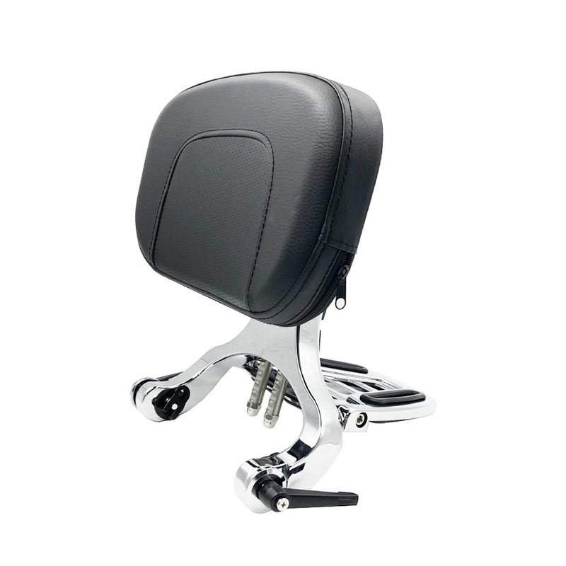 M Maintenanse Adjustable Sissy Bar Backrest With Folding Luggage Rack For HarleyIndianBMW R18HondaChrome
